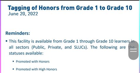 Tagging of Honors .